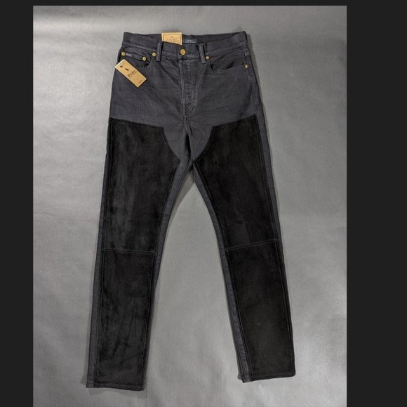 $598 Polo Ralph Lauren Callen High Rise Slim Denim Jeans Size 29 30 31 Suede